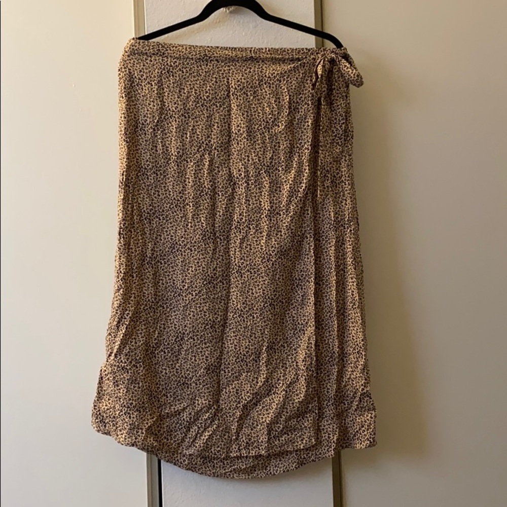 Leopard midi wrap skirt